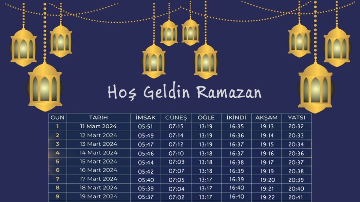 Hoş Geldin Ya Şehr-i Ramazan! Bilişim Bölümü öğrencilerimizin hazırladığı imsakiyeye aşağıdaki linkten ulaşabilirsiniz